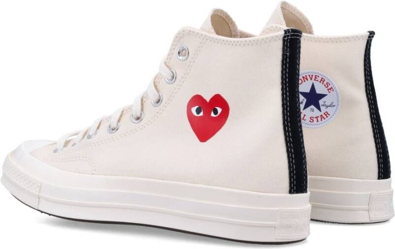 Comme des Garçons Play Witte Heart Hi-Top Sneakers White Heren