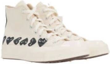 Comme des Garçons Play Witte High-Top Canvas Sneakers White Dames