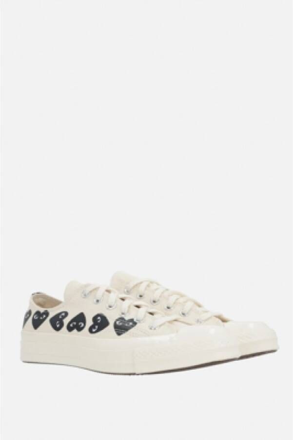 Comme des Garçons Play Witte lage-top canvas sneakers White Heren