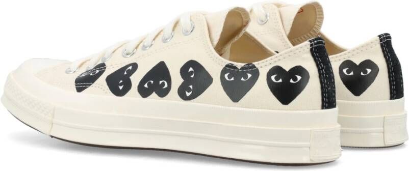 Comme des Garçons Play Witte Multi Heart Low Top Sneakers Beige Heren