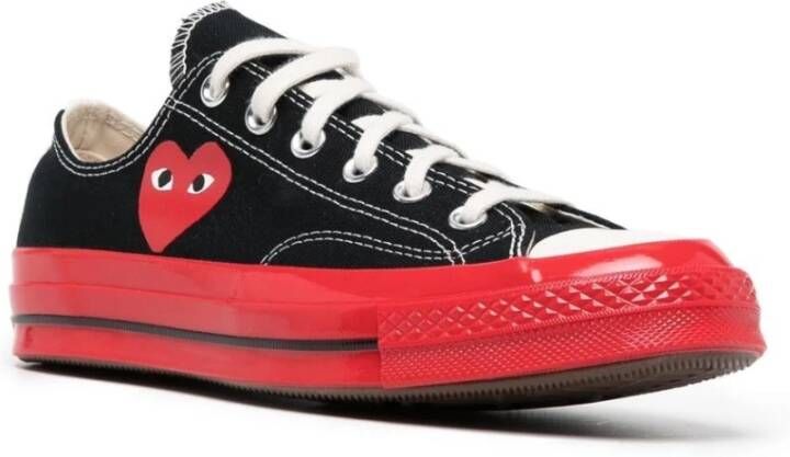 Comme des Garçons Play Zwarte Bug-Eyed Heart Sneakers Black Dames