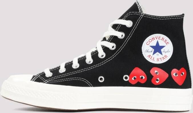 Comme des Garçons Play Zwarte Canvas Hi Top Sneakers Black Heren