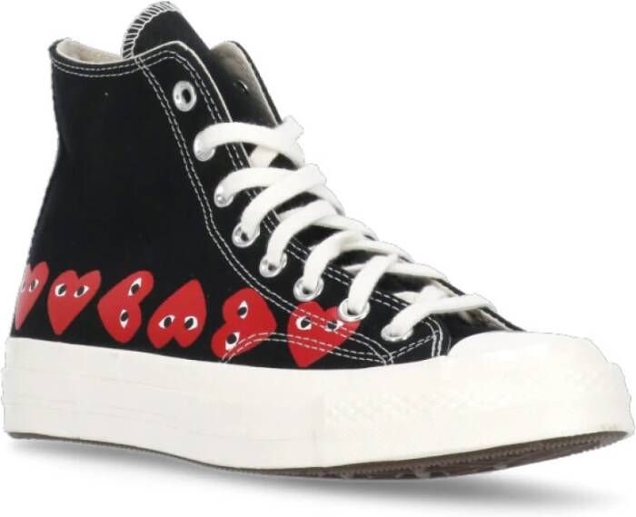 Comme des Garçons Play Zwarte Canvas High Top Sneakers Black Dames