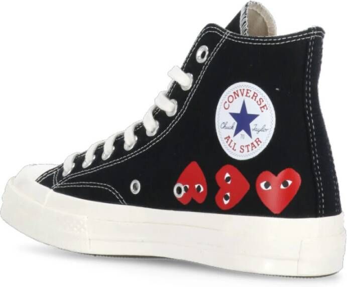 Comme des Garçons Play Zwarte Canvas High Top Sneakers Black Dames