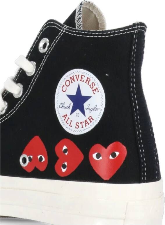 Comme des Garçons Play Zwarte Canvas High Top Sneakers Black Dames