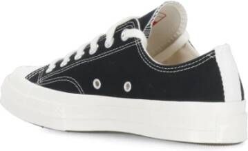 Comme des Garçons Play Zwarte Canvas Sneakers met Contrasterend Logo Black Dames