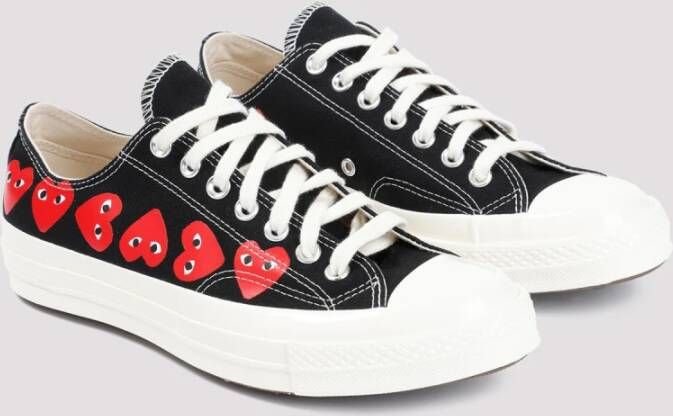 Comme des Garçons Play Zwarte Canvas Sneakers Multicolor Dames