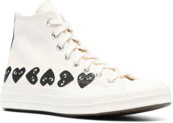 Comme des Garçons Play Zwarte Hart 2 Hoge Top Sneakers Beige Heren