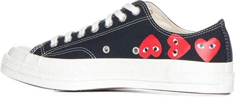 Comme des Garçons Play Zwarte Hart Lage Top Sneakers Black Heren