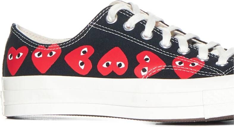 Comme des Garçons Play Zwarte Hart Lage Top Sneakers Black Heren