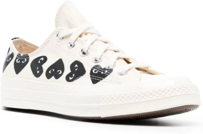 Comme des Garçons Play Zwarte Heart Chuck '70 Lage Sneakers White Heren