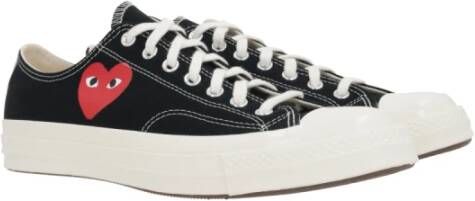 Comme des Garçons Play Zwarte Heart Low-Top Canvas Sneakers Black Heren