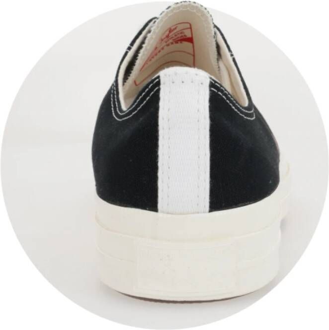 Comme des Garçons Play Zwarte Heart Low-Top Canvas Sneakers Black Heren