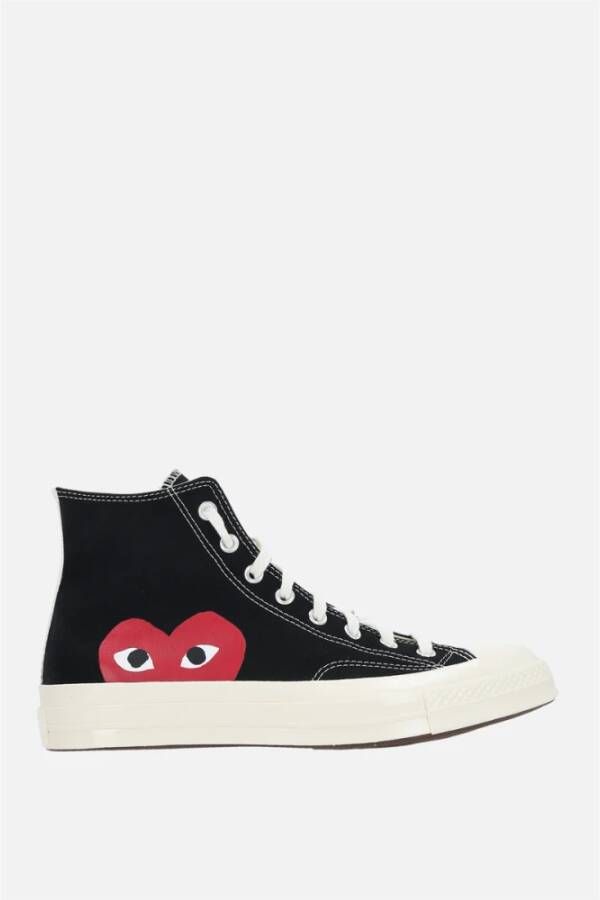 Comme des Garçons Play Zwarte High-Top Canvas Sneakers Black Dames