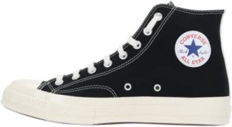 Comme des Garçons Play Zwarte High-Top Canvas Sneakers Black Dames