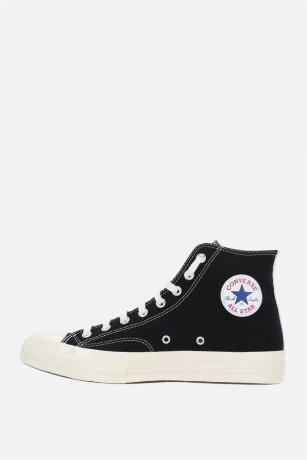 Comme des Garçons Play Zwarte High-Top Canvas Sneakers Black Dames