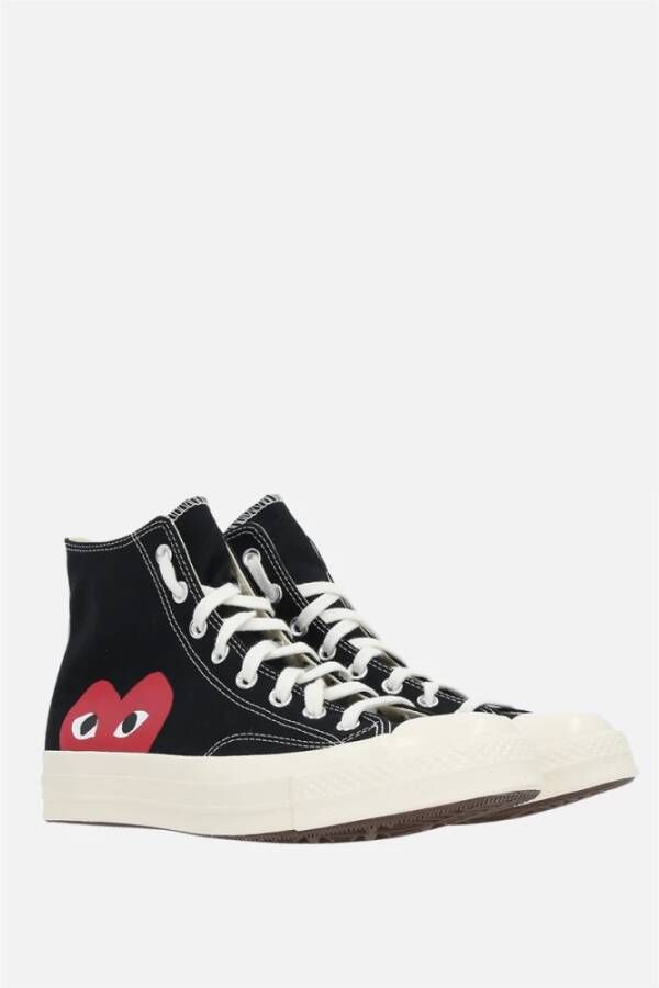 Comme des Garçons Play Zwarte High-Top Canvas Sneakers Black Dames