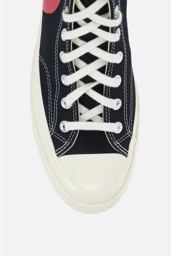 Comme des Garçons Play Zwarte High-Top Canvas Sneakers Black Dames