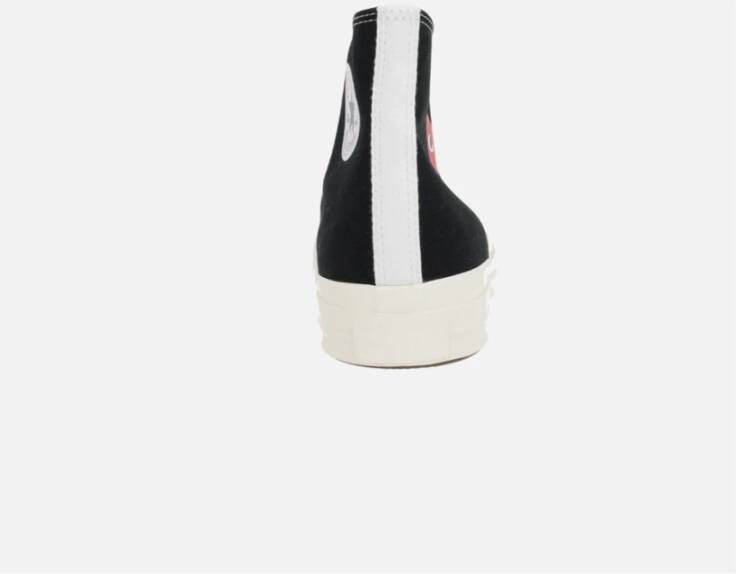 Comme des Garçons Play Zwarte High-Top Canvas Sneakers Black Dames