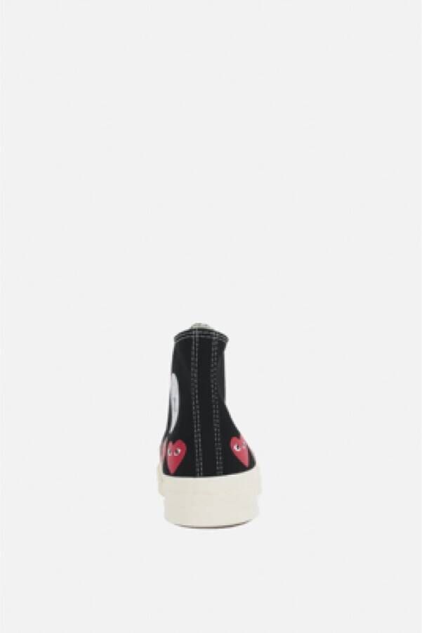 Comme des Garçons Play Zwarte High-Top Canvas Sneakers Black Heren