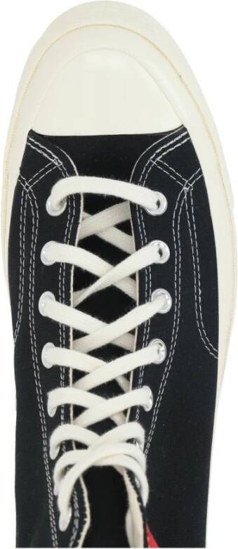 Comme des Garçons Play Zwarte High-Top Sneakers met Hartprint Black Heren