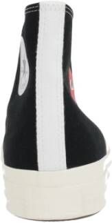 Comme des Garçons Play Zwarte High-Top Sneakers met Hartprint Black Heren