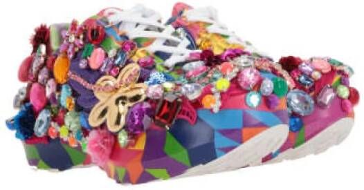 Comme des Garçons Rode Multicolor Leren Sneakers Multicolor Dames