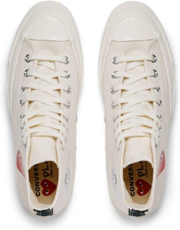 Comme des Garçons Witte Canvas High-Top Sneakers White Heren