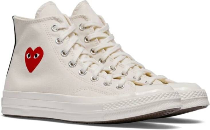 Comme des Garçons Witte Canvas High-Top Sneakers White Heren