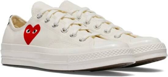 Comme des Garçons Witte Canvas Logo Sneakers White Heren