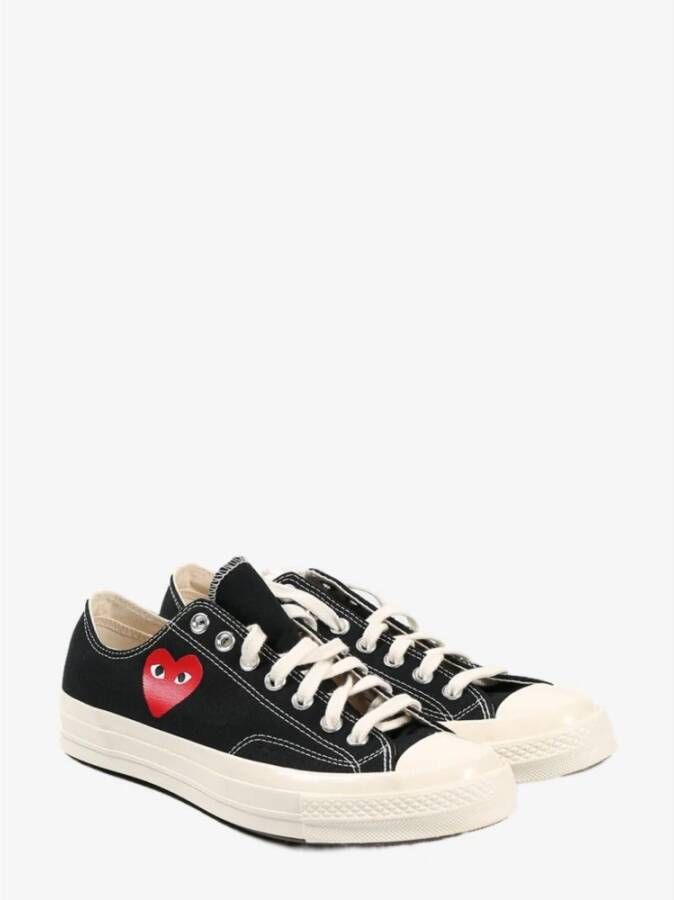 Comme des Garçons Zwarte Sneakers met Hart Logo Black Dames