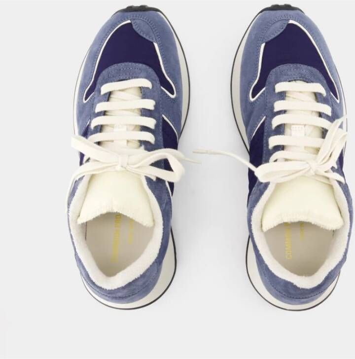 Common Projects Blauwe Leren Track Sneakers Blue Heren