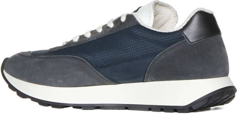 Common Projects Blauwe Sneakers Ripstop Panelled Suède Leer Multicolor Heren