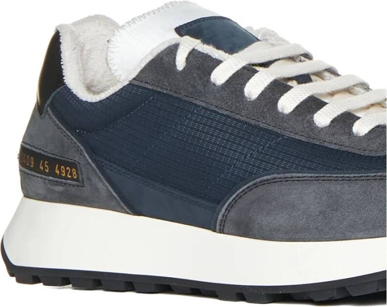 Common Projects Blauwe Sneakers Ripstop Panelled Suède Leer Multicolor Heren