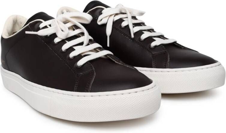 Common Projects Bruin Leren Sneakers Ronde Neus Black Heren