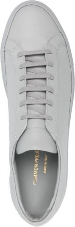 Common Projects Grijze Leren Sneakers Veters Ronde Neus Gray Heren