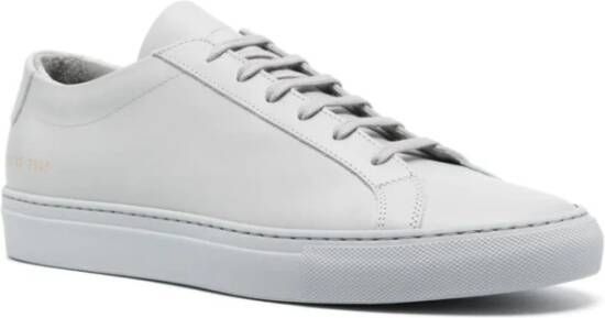 Common Projects Grijze Leren Sneakers Veters Ronde Neus Gray Heren