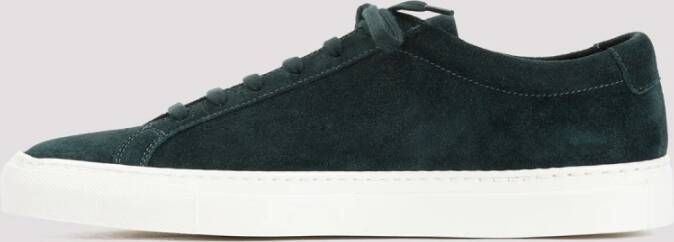 Common Projects Groene Suede Achilles Gewaxte Sneakers Green Heren