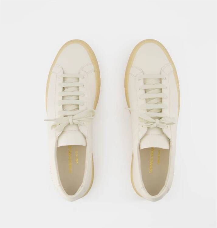 Common Projects Witte Leren Sneakers Ronde Neus White Heren