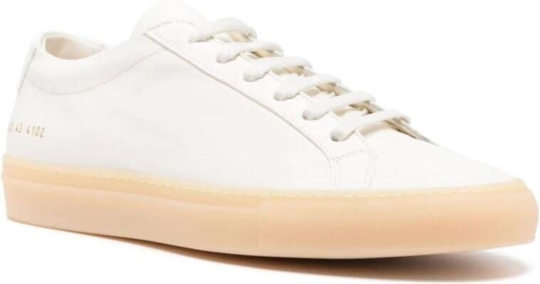 Common Projects Witte Leren Sneakers Veters Ronde Neus White Heren