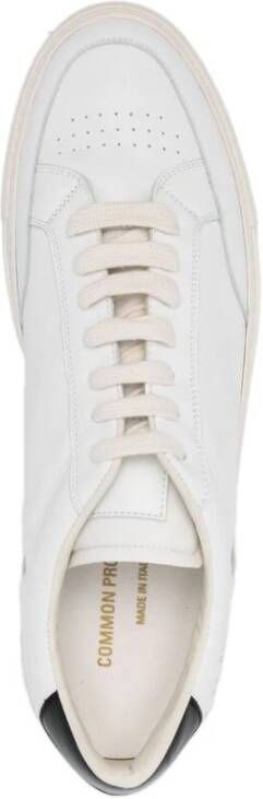 Common Projects Wit zwart leren sneaker paneelontwerp White Heren