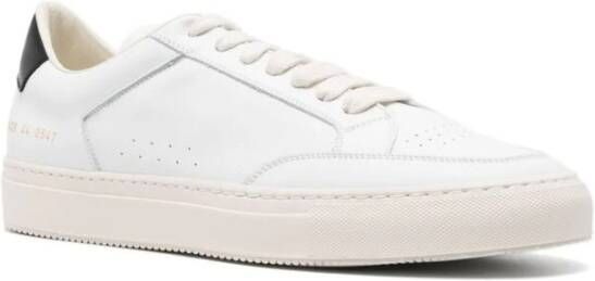 Common Projects Wit zwart leren sneaker paneelontwerp White Heren