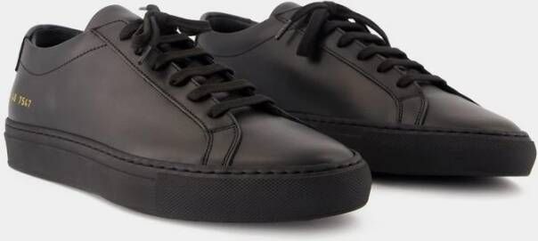 Common Projects Zwarte Leren Lage Sneakers Black Heren