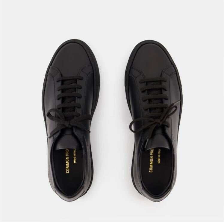 Common Projects Zwarte Leren Lage Sneakers Black Heren