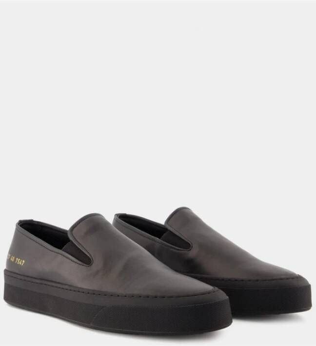 Common Projects Zwarte Leren Slip On Sneakers Black Heren