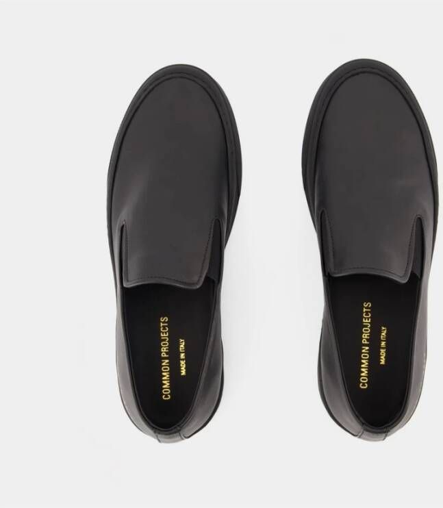 Common Projects Zwarte Leren Slip On Sneakers Black Heren