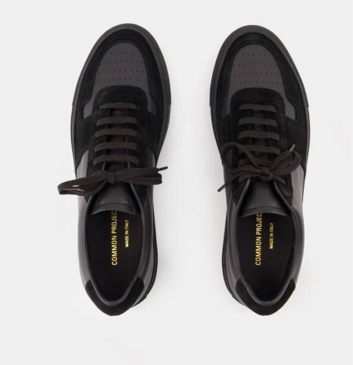 Common Projects Zwarte Leren Sneakers Ronde Neus Black Heren