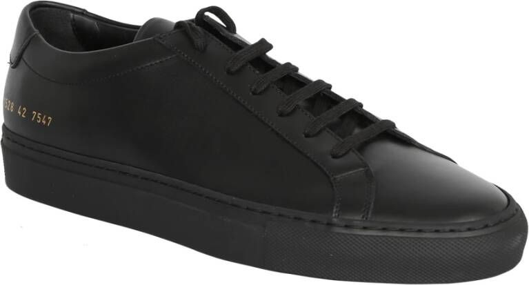 Common Projects Zwarte Leren Sneakers Stijlvol Ontwerp Black Heren