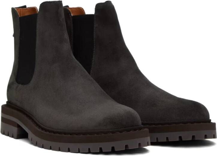 Common Projects Zwarte suède Chelsea laarzen met gouden zijdetail Black Heren