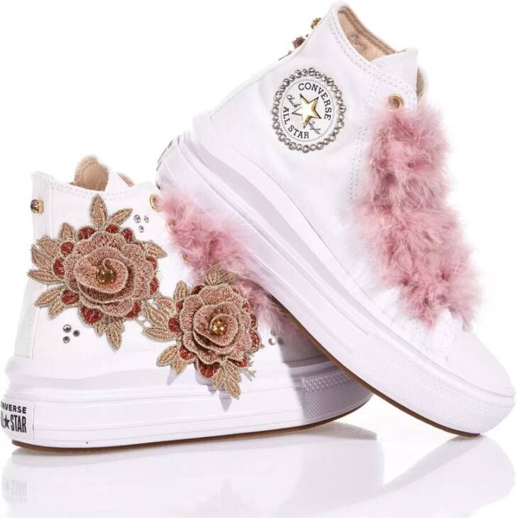 Converse Aangepaste Damesschoenen Wit Roze Sneakers Pink Dames